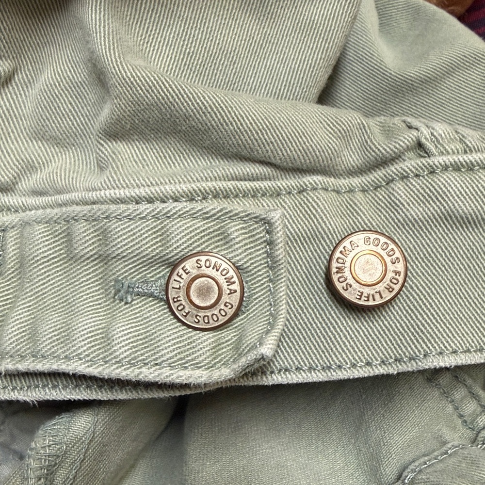 Sonoma The Everyday Jacket Women's XS Stretch Denim Jean Button Up Green Pockets - Picture 16 of 16
